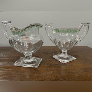 US Glass Sheraton (EAPG) Clear Creamer and Sugar Set